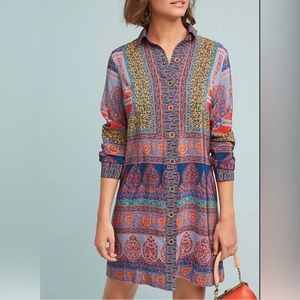Maeve by Anthropologie Casablanca Silk Shirtdress